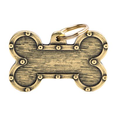 MYFAMILY - Bronx Futuristic Bone ID Tag in English Brass