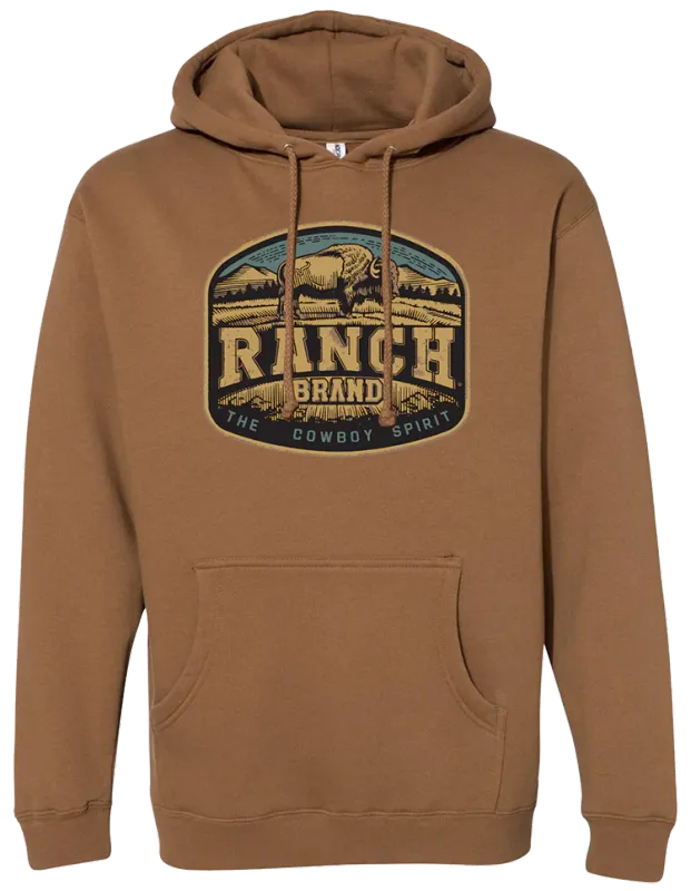 RANCH BRAND - Bison 2 Unisex Long Sleeves Saddle Hoodie