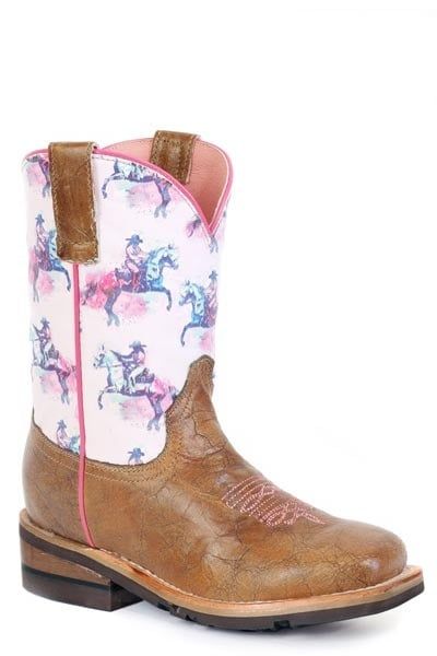 ROPER - Horsing Around Printed On Kids Western Footwear