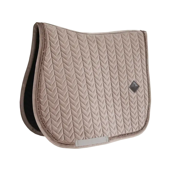 KENTUCKY HORSEWEAR - Saddle Pad Beige Velvet Pearls Jumping