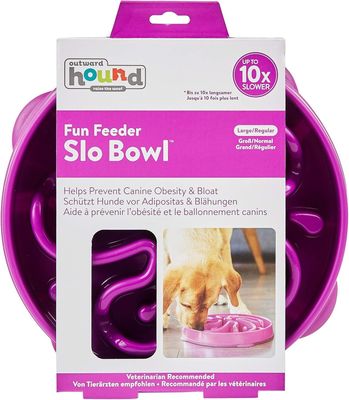 OUTWARD HOUND - Fun Feeder Slo Bowl Dog Purple Slow Feeder