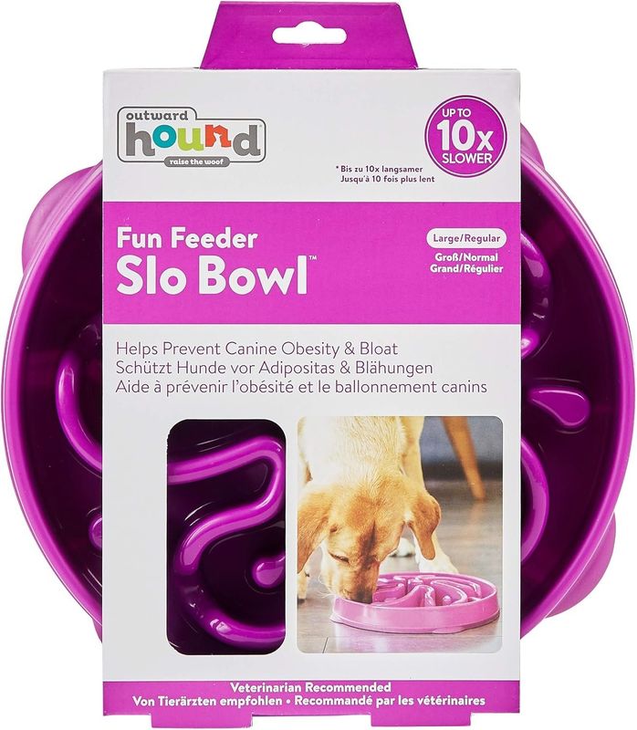 OUTWARD HOUND - Fun Feeder Slo Bowl Dog Purple Slow Feeder