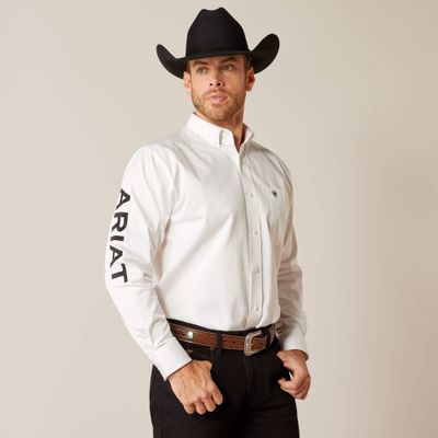 ARIAT - White/Black Team Logo Twill Classic Fit Shirt