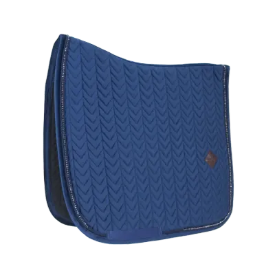 KENTUCKY HORSEWEAR - Saddle Pad Navy Velvet Pearls Dressage