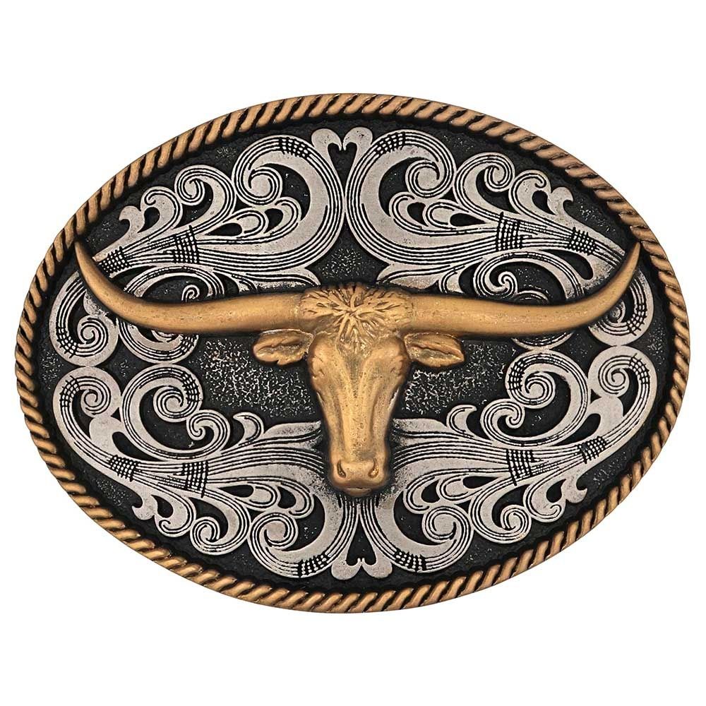 MONTANA SILVERSMITH&#39;S - Two-Tone Longhorn Attitude Buckle