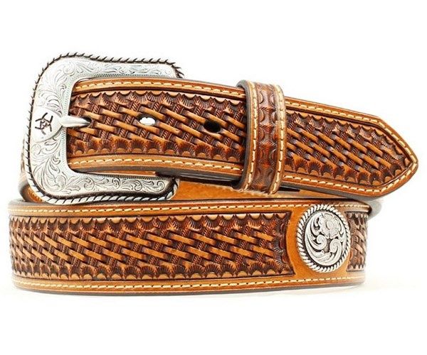 ARIAT - Basket Weave Western Tan Belt