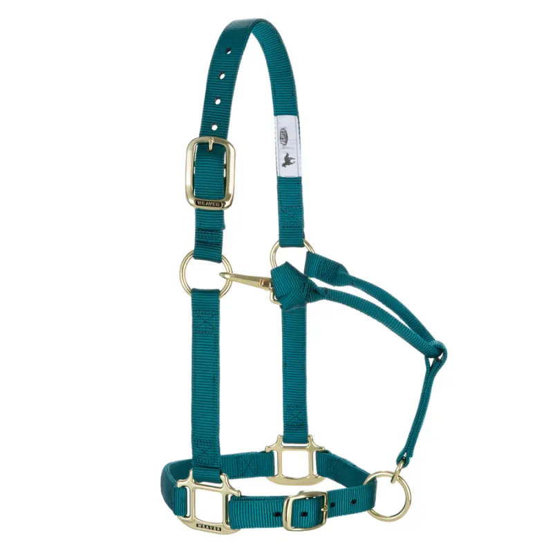WEAVER - Original Adjustable Teal Chin &amp; Throat Snap 1&#39;&#39; Halter