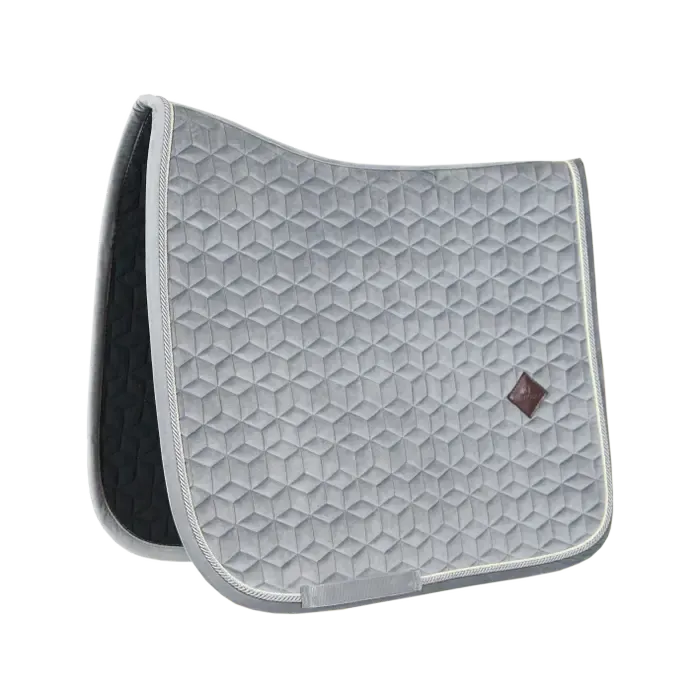 KENTUCKY HORSEWEAR -Saddle Pad Basic Grey Velvet Dressage