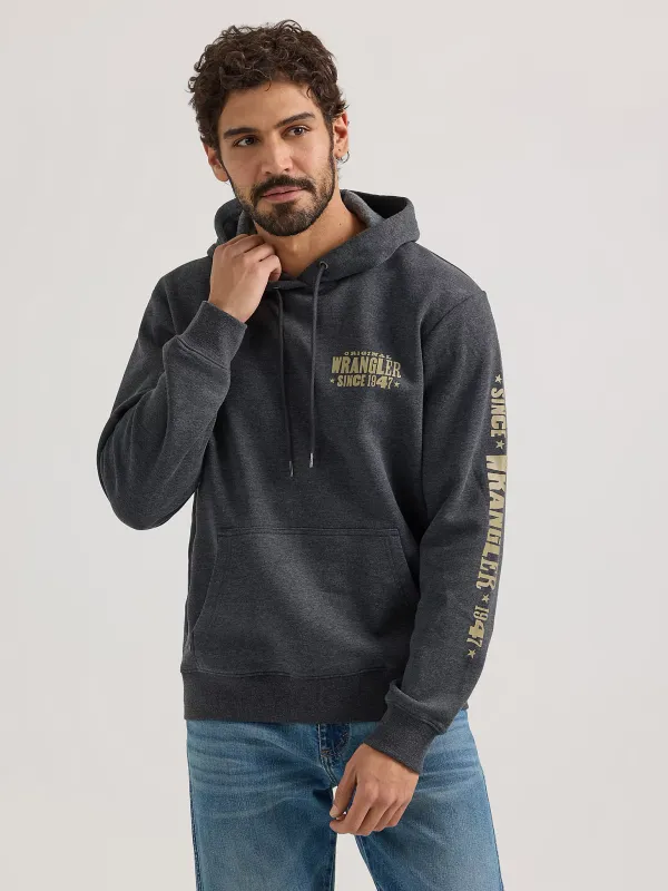 WRANGLER - 1947 Logo Pullover Washed Black Hoodie
