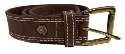 ARIAT - Concho Logo Contrast Double Stitching Brown Belt