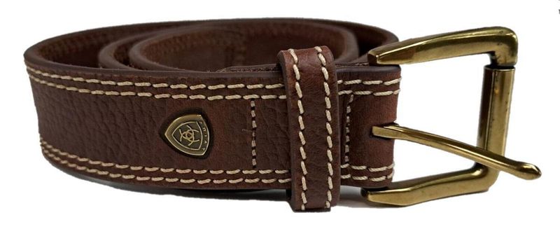 ARIAT - Concho Logo Contrast Double Stitching Brown Belt
