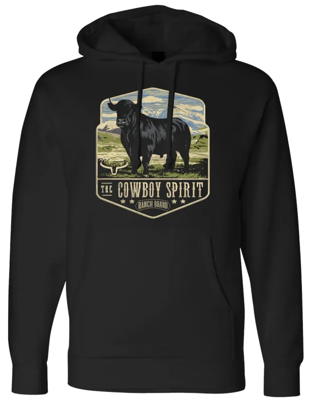 RANCH BRAND - Steer 2 Unisex Long Sleeves Black Hoodie