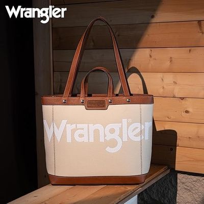 WRANGLER - Canvas Top Handle Tote / Shoulder Bag Tan