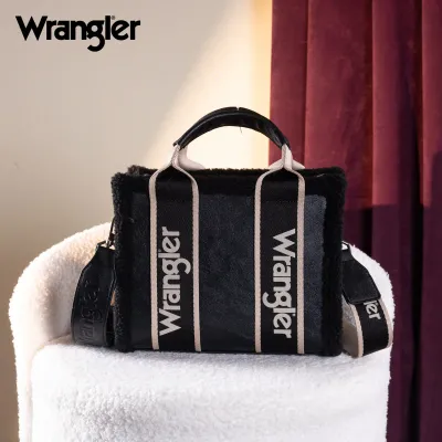 WRANGLER - Sherpa Trim Crossbody Black Purse