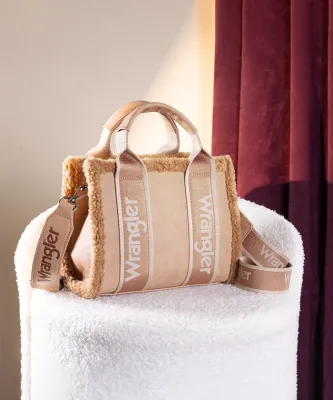 WRANGLER - Sherpa Trim Crossbody Khaki Purse