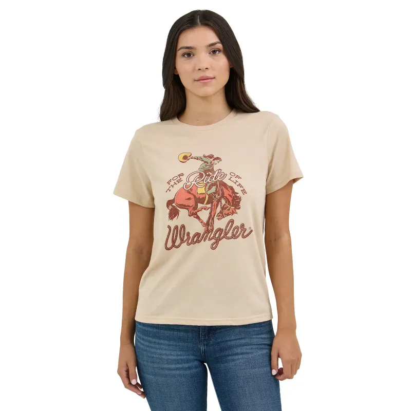 WRANGLER -  Ride of Life Bronc Tan T-Shirt