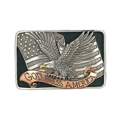 NOCONA - God Bless America Black Belt Buckle