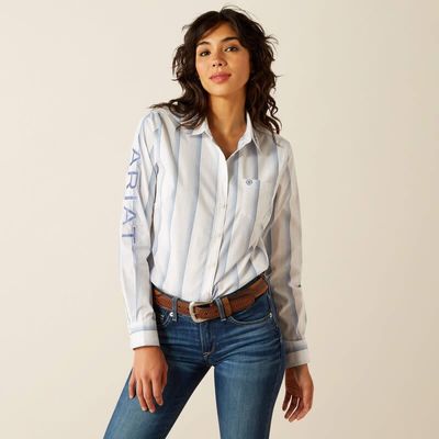 ARIAT - Team Kirby Stretch Faded Ombre Blue Stripe Shirt