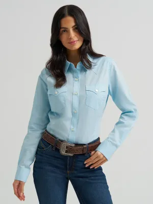 WRANGLER - Cool Blue Western Button Down Shirt