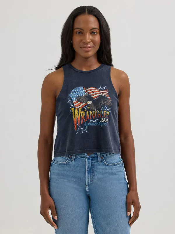 WRANGLER - Flag Eagle Festival Crop Graphic Tank