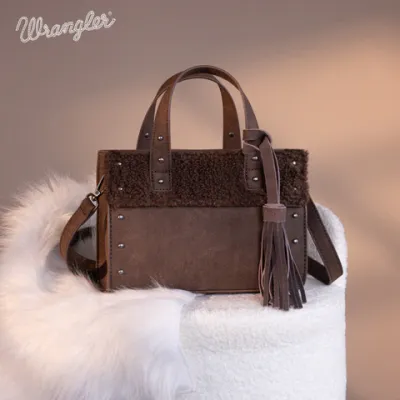 WRANGLER - Coffee Sherpa Tote Crossbody
