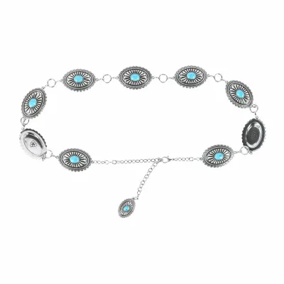 ARIAT - Chain Conchos Silver Turquoise Belt