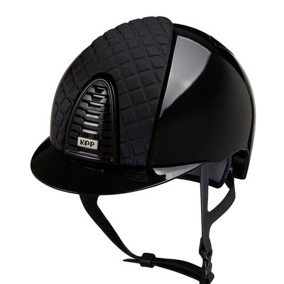 Classic Cromo 2.0 Polish Metal black Milano satin riding helmet with regular visor and medium shell