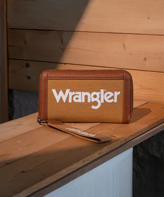 WRANGLER - Leather Trim Brown Wallet