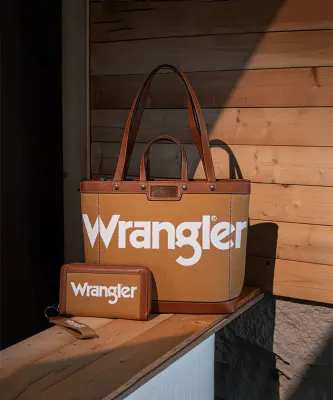 WRANGLER - Canvas Top Handle Brown Tote / Shoulder Bag