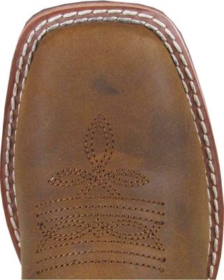 Smoky Children's Jesse Embroidered Leather Western Cowboy Boots - Brown Crackle