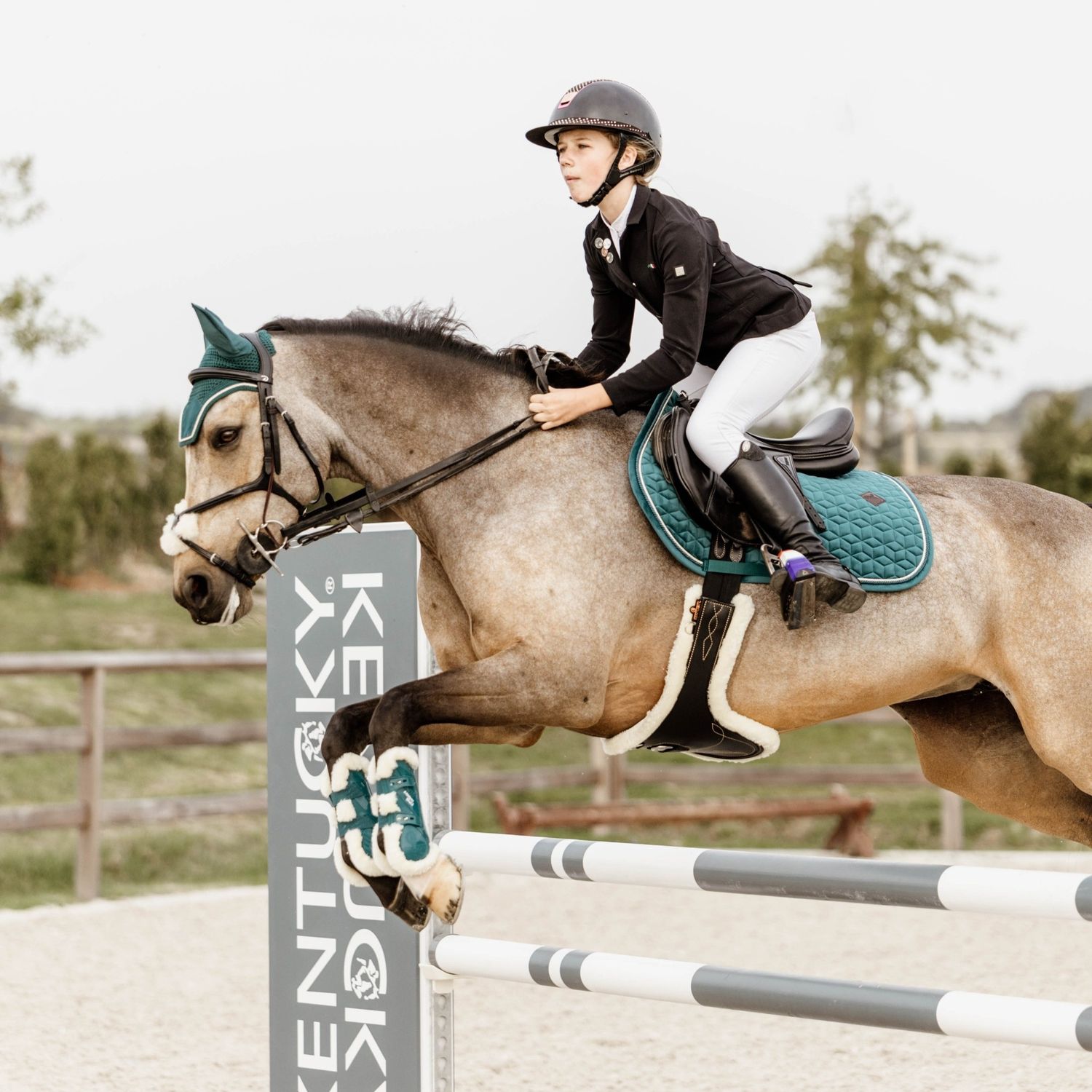 Tapis De Selle Bello-Equine Tout Usage, Vert Chasseur, Taille Grand/complet