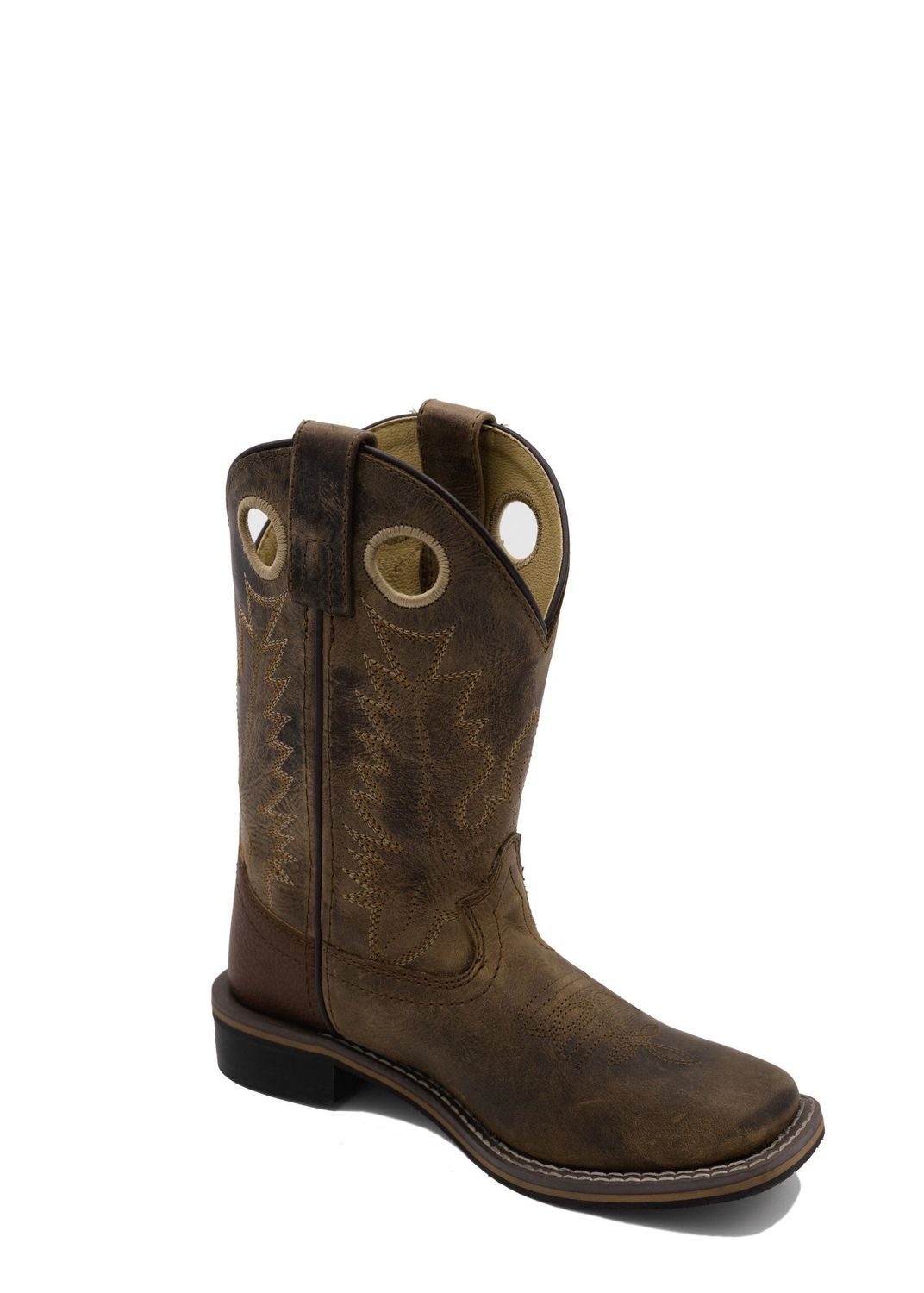 Bottes Cowboy Cuir Smoky Mountain – Garçon Taille 2.5 – Tige Cuir Marron