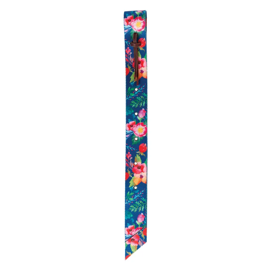 WEAVER - Patterned Tie Strap Floral Watercolor w/Holes, Type: Poly Off Billet 39&#39;&#39;