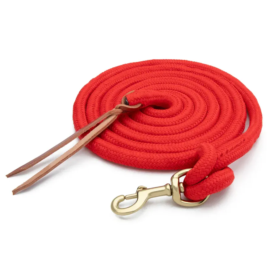 WEAVER - Poly Cowboy Lead w/Snap, Color: Rouge, Size: 5/8&#39;&#39; x 10&#39;