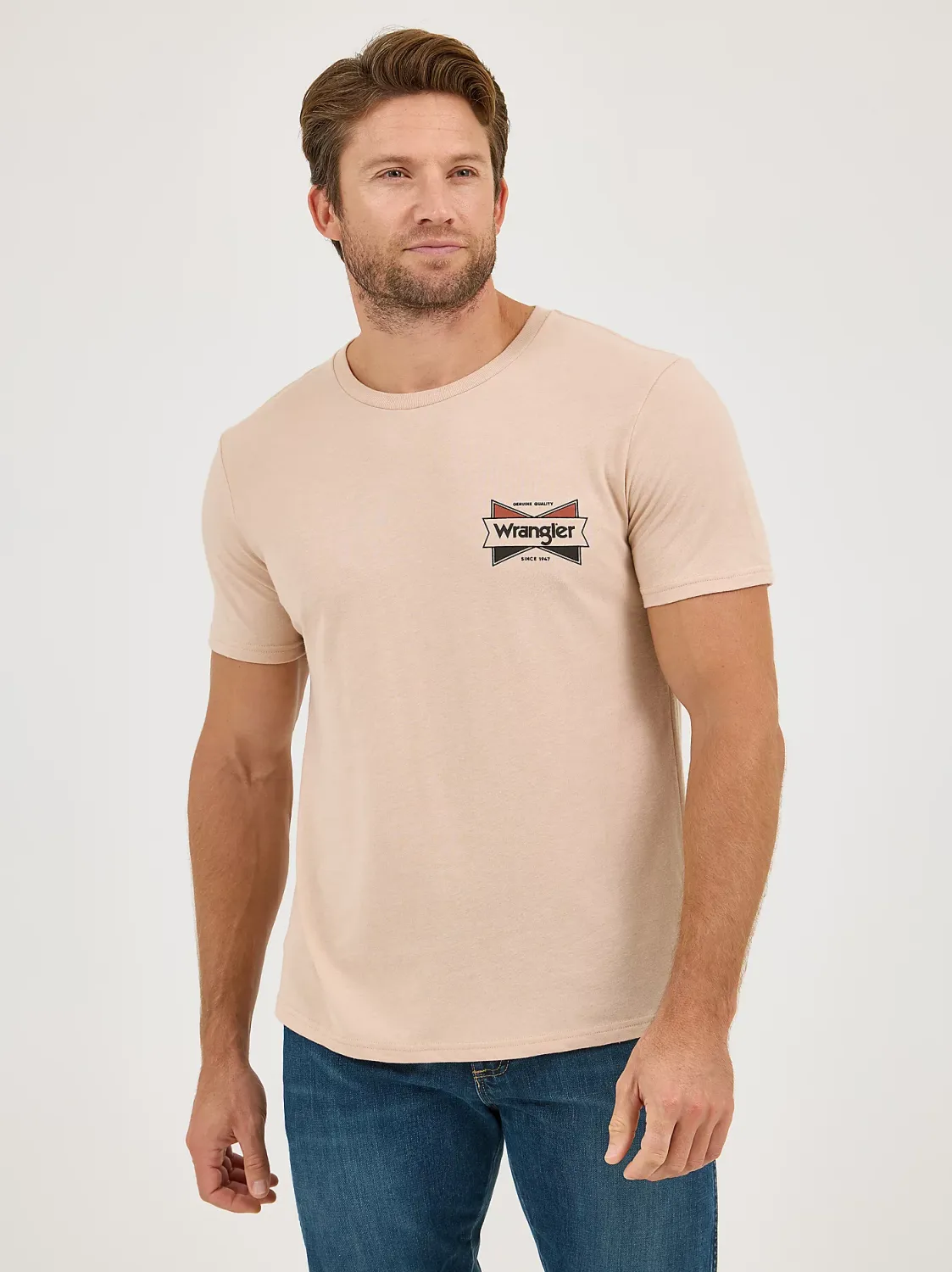 WRANGLER - Logo Tan Back Graphic T-Shirt, Size: Medium