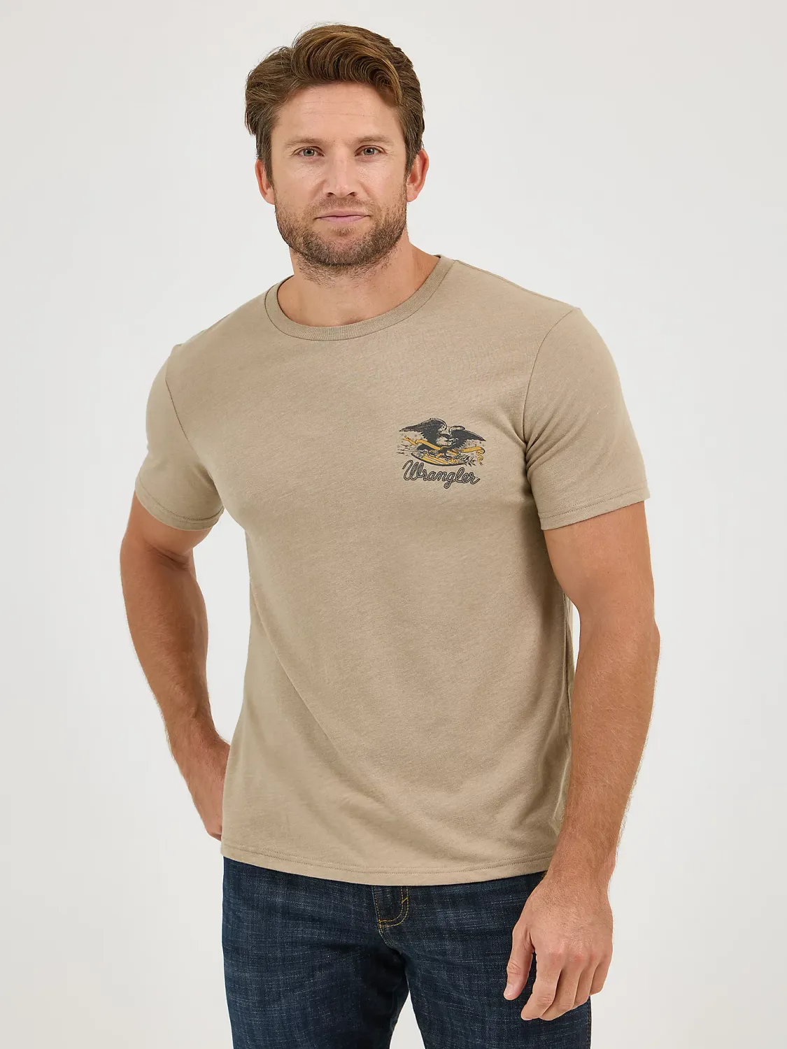 WRANGLER - Eagle Brown Back Graphic T-Shirt, Size: Medium