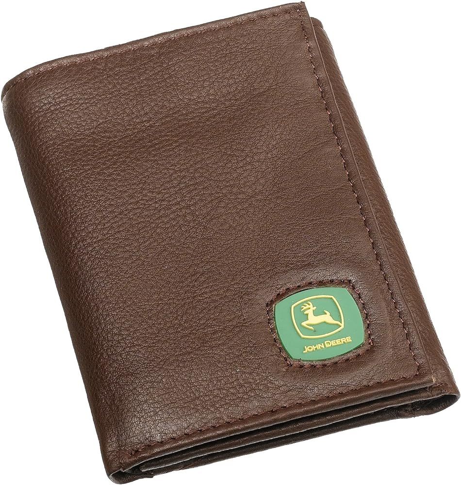 JOHN DEERE - Tri-Fold Wallet with Logo, Color: Brun