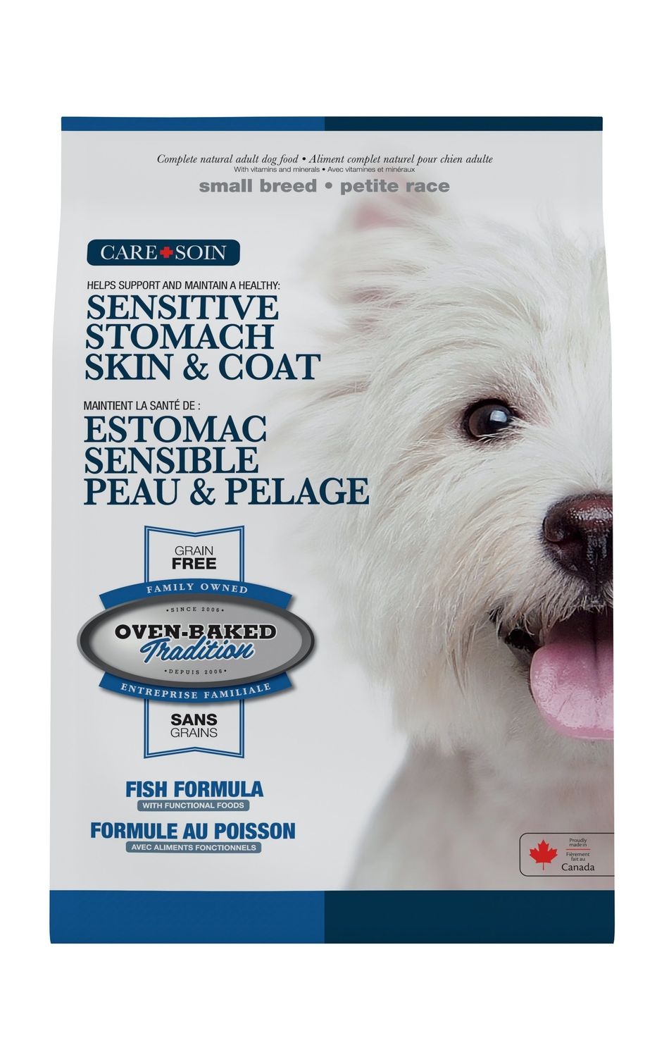 OVEN-BAKED TRADITION - Sensitive Stomach, Skin &amp; Coat Food for Small B, Flavor: Poisson, Format: 4lb
