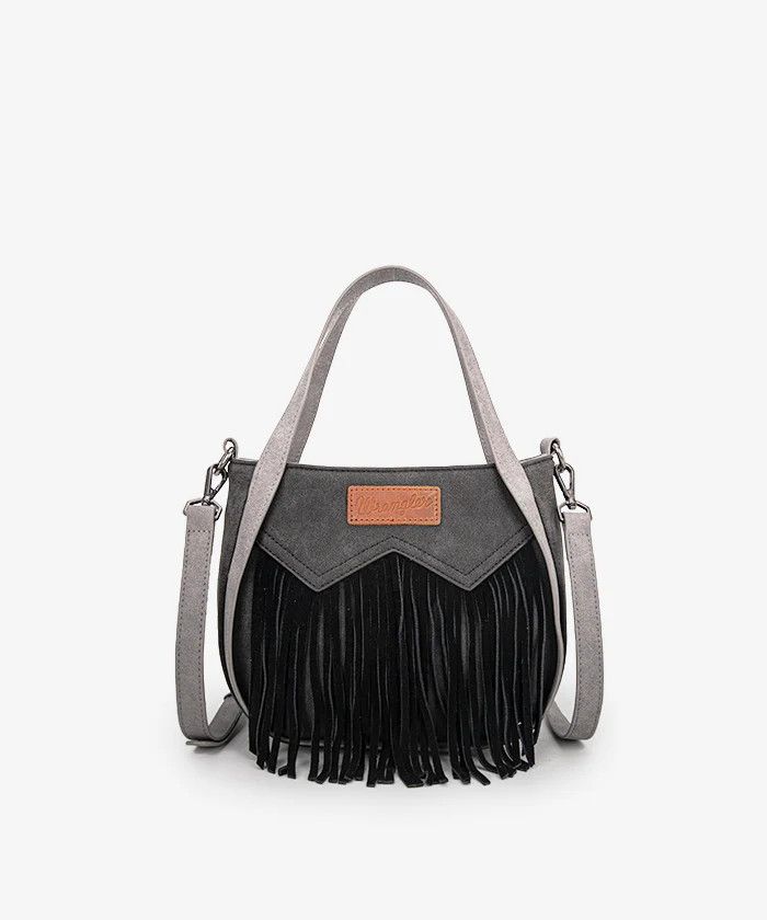 WRANGLER - Fringe Western Black Tote Bag, Format: 10&quot; x 4.2&quot; x 8&quot;