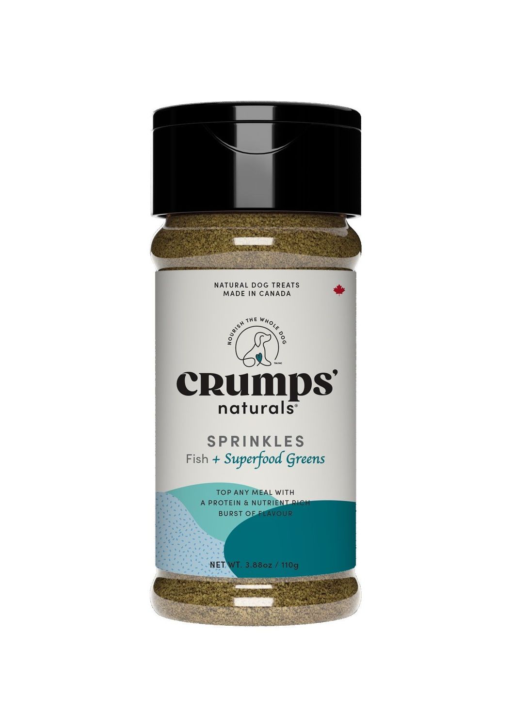 CRUMPS&#39; NATURALS - Fish + Superfood Green Sprinkles Dog Food Topper, Size: 110g