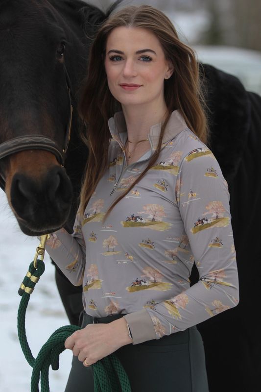 ON THE HUNT EQ - Lavender Fields Micro Perforated Quarter Zip