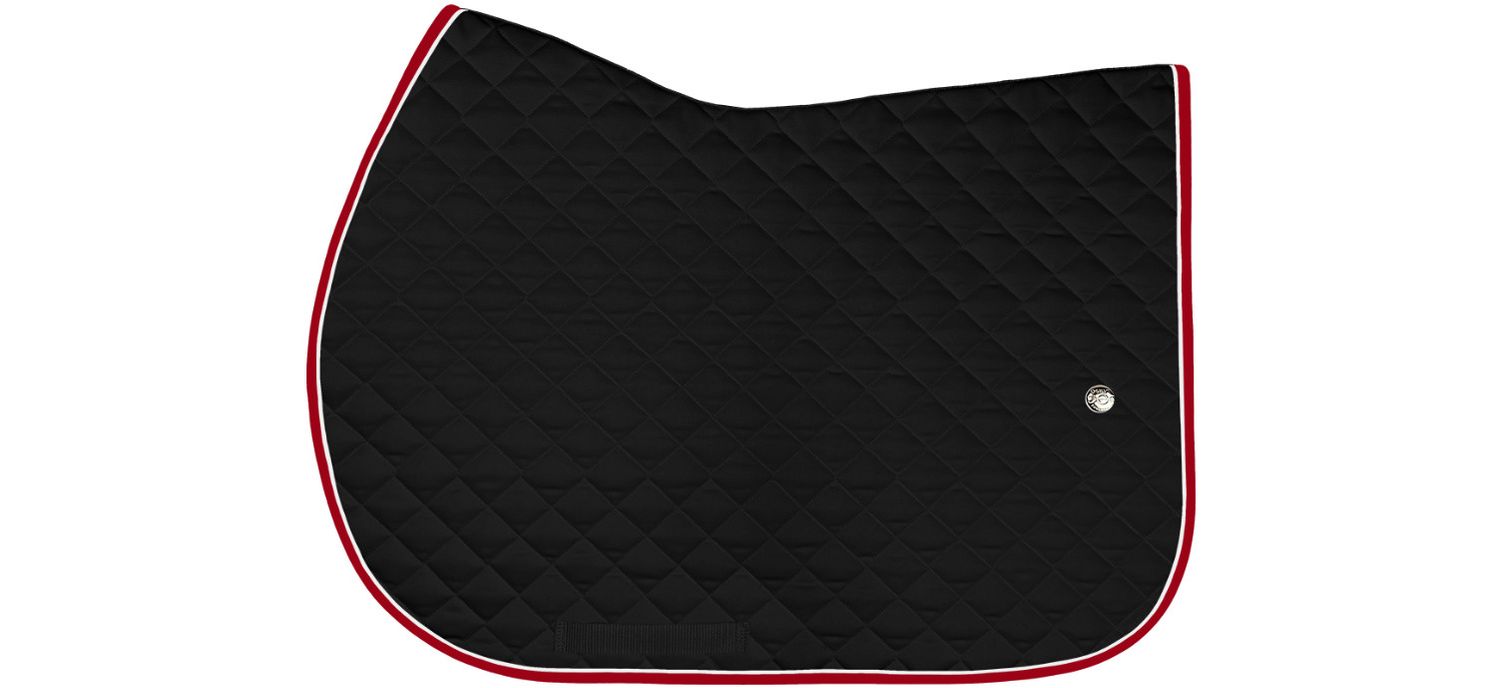 OGILVY EQUESTRIAN - Black - White - Red Jumper Profile Pad, Piping: Blanc, Binding: Rouge