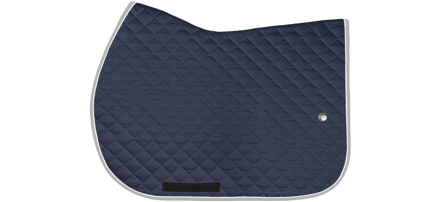 OGILVY EQUESTRIAN - Navy - White - Grey Jumper Profile Pad, Piping: Blanc, Binding: Light Grey