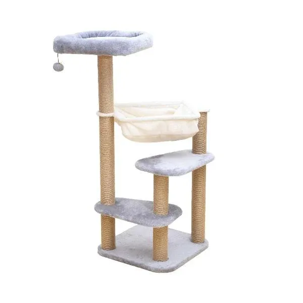 PETPALS - Oak Design 5-Level Cat Tree, Colour: Beige &amp; Gris