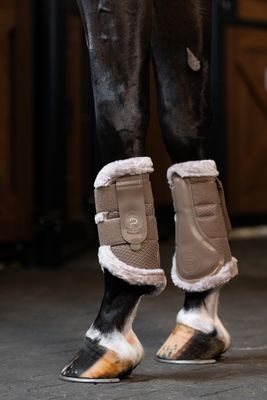 ESKADRON - Tendon Boots Mesh Faux Fur Platinum Smoke Taupe