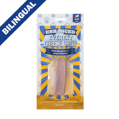 THIS &amp; THAT CANINE - Enhanced Blueberry Everest Cheese Chew, Format: Medium