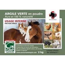 SECOURISME ÉQUIN - Green clay powder for internal use, Format: 2kg