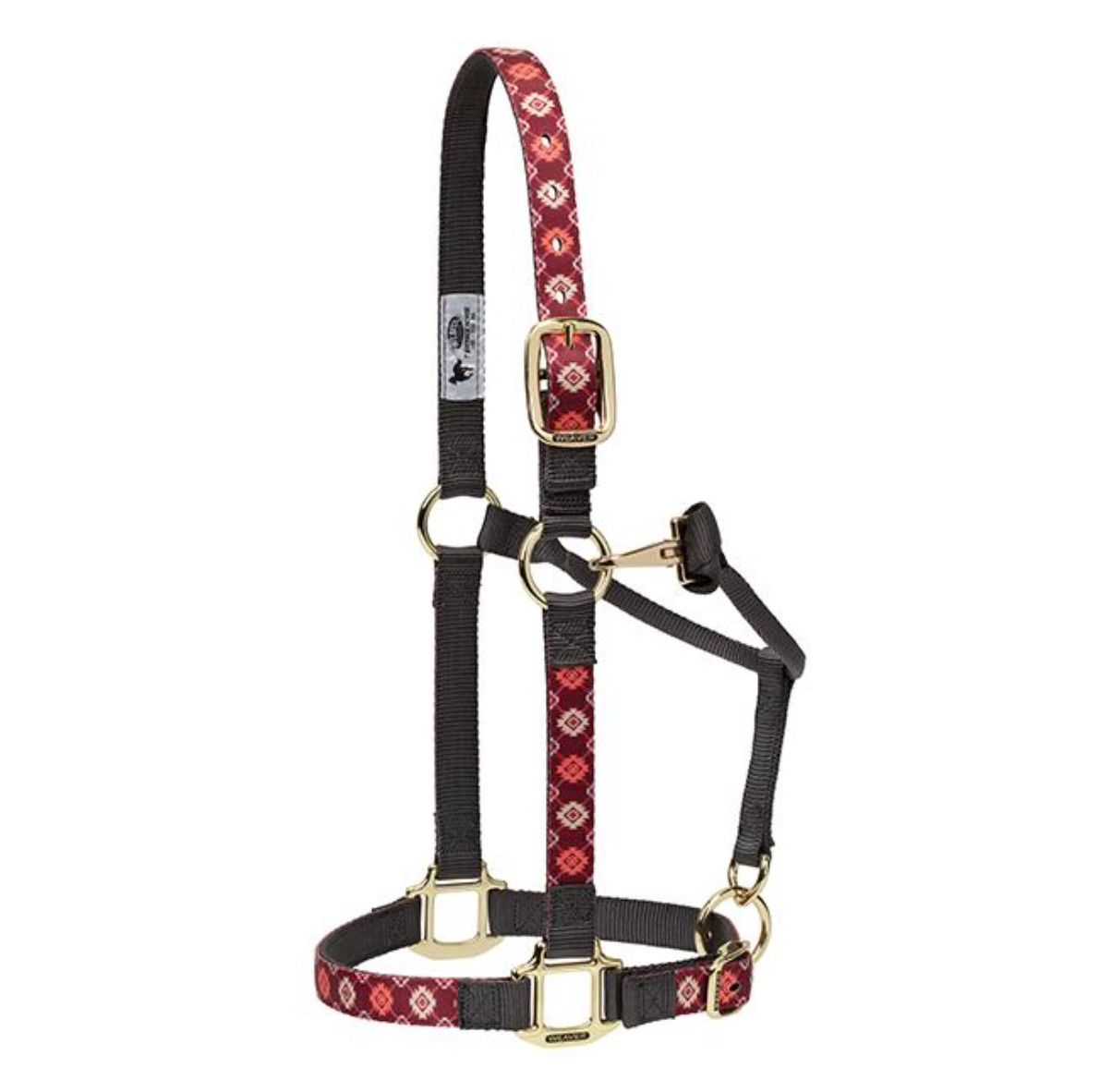 WEAVER - Original Adjustable Aztec Plaid Chin &amp; Throat Snap 1&#39;&#39; Halter, Size: Small