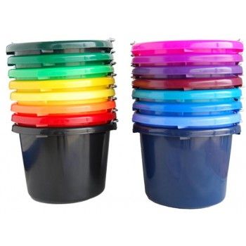 FORTIFLEX - Round bucket 8 QT, Color: Noir