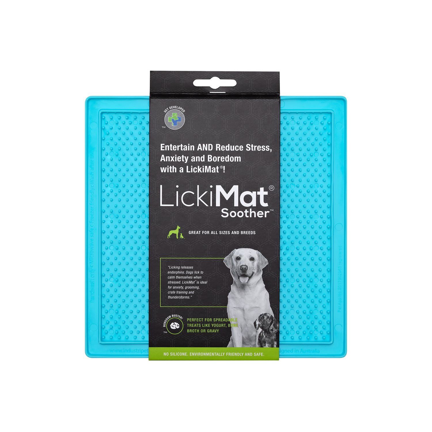 LICKIMAT - Classic Soother licking mat, Color: Turquoise, Size: 20x20cm